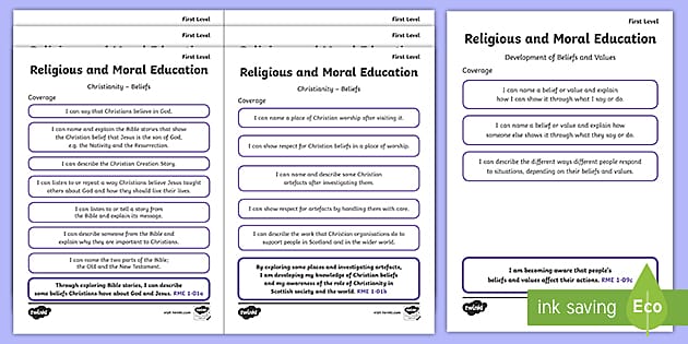 CfE First Level Religious And Moral Education Child-Friendly Assessment