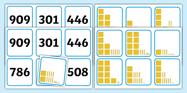 👉 3-Digit Base Ten Number Matching Cards - Twinkl