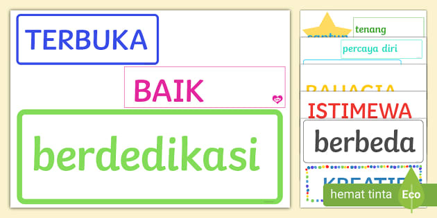 Poster Kata-kata Positif (teacher made) - Twinkl