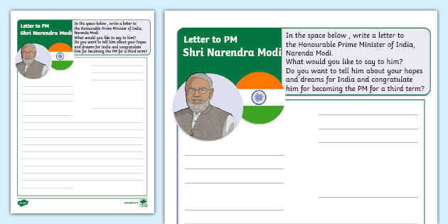 FREE! - *FREE* Letter to Prime Minister Modi (teacher made)