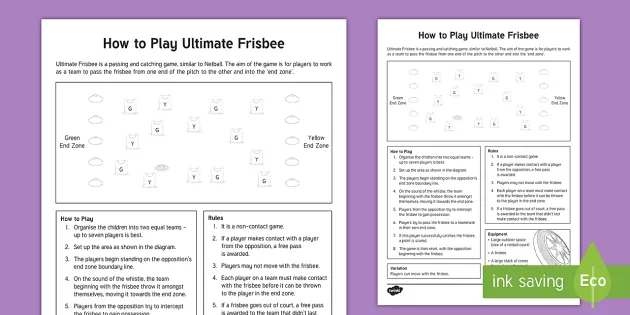 How to Play Ultimate Frisbee Guidance (teacher made)