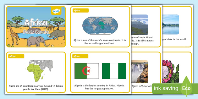 Africa Fact Cards - Twinkl - Geography (teacher Made)