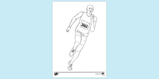 FREE! - Usain Bolt Running Colouring | Colouring Sheets