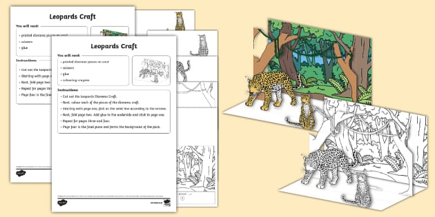 Leopards Diorama Craft (professor feito) - Twinkl