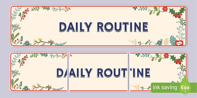 Daily Routine Winter Botanical Display Banner - Twinkl