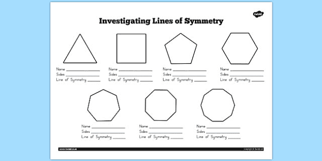 Investigating Lines of Symmetry Worksheet (Teacher-Made)