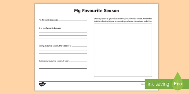 My Favourite Season Writing Template | Primary Resource