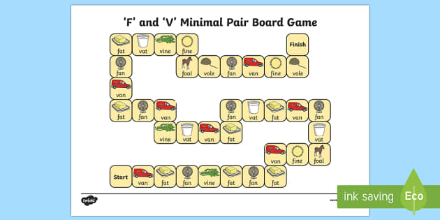 f and v Minimal Pair Board Game - Twinkl