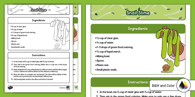 Snow Slime Recipe (teacher made) - Twinkl