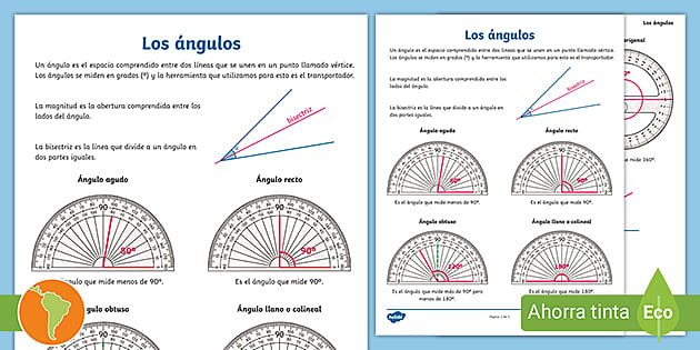 Medir ángulos con el transportador worksheet