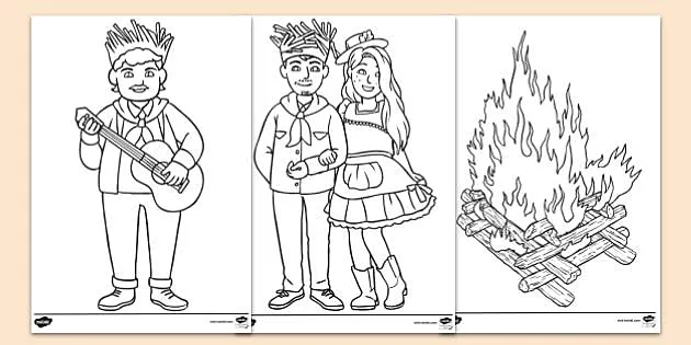 4 DESENHOS PARA COLORIR NO TEMA DA FESTA