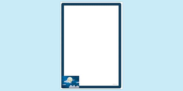 Simple Blank Night Sky Page Border | Page Borders | Twinkl