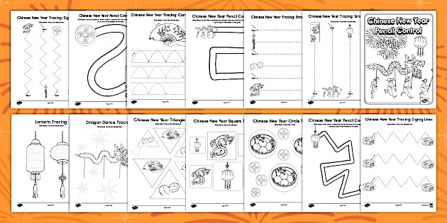 Chinese New Year Pencil Control Activity Booklet - Twinkl