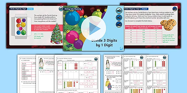 👉 Supports White Rose Maths Divide 3-Digits By 1-Digit