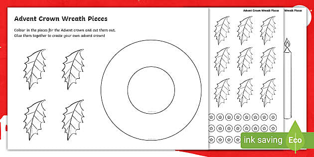 Christmas Wreath Template Printable | Primary Craft Resource