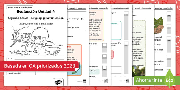 Evaluación 2º Básico Unidad 4 Lenguaje Y Comunicación