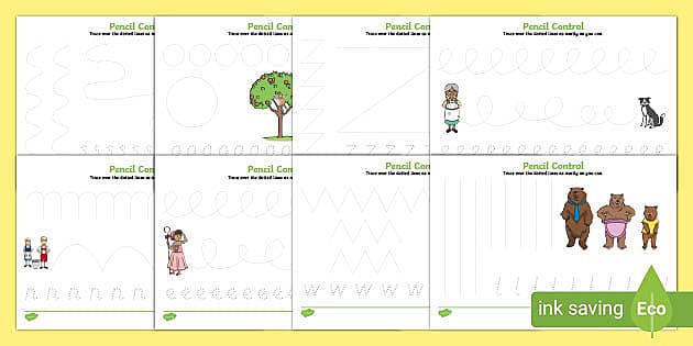 I Spy Story Time Pencil Control Worksheets - Twinkl