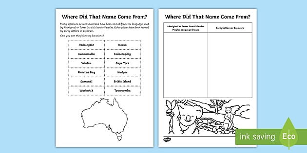 Where Did That Name Come From Worksheet Worksheet