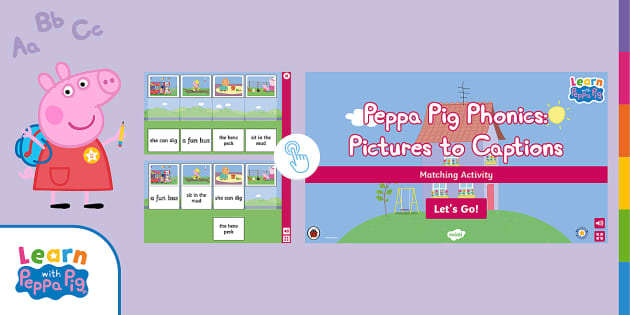 FREE! - Peppa Pig: Pictures to Captions Interactive Matching