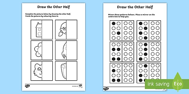 Draw The Other Half Symmetry Worksheet Worksheet   T2 M 280 Draw The Other Half Symmetry Activity Sheet Ver 1 