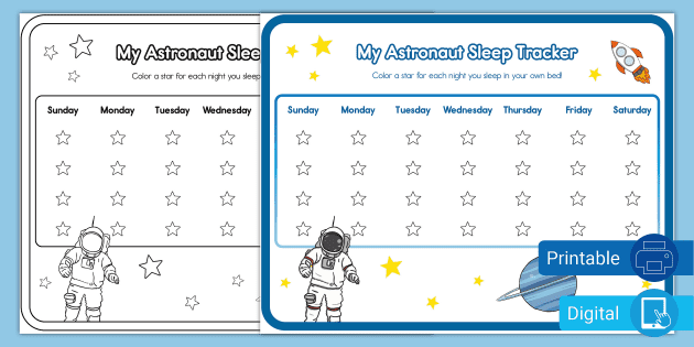 Astronaut Sleep Tracker Chart Template