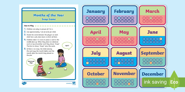 months of the year game online esl games