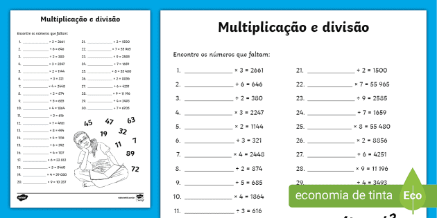Jogo Educativo Matemática Aprendendo Divisão E Multiplicação