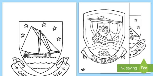 Galway County Crest Colouring Pages Twinkl Teacher Made