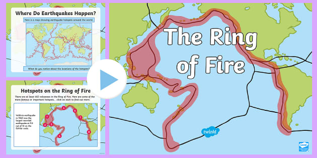 Bungalow Compulsion romanforfatter KS2 The Ring of Fire Information PowerPoint (Teacher-Made)