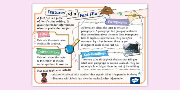 Features of a Fact File Display Poster - KS1 - Twinkl