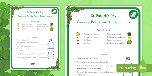 St. Patrick’s Day Sensory Bottle Craft | Twinkl - Twinkl