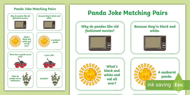 Panda Joke Matching Pairs Teacher Made Twinkl