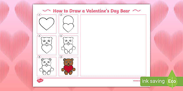 How To Draw A Valentine S Day Bear Activity For A Fun Lesson