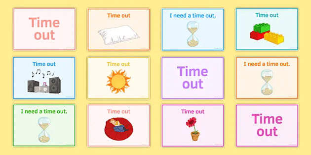 calm down time out cards teacher child autism classroom aid adhd