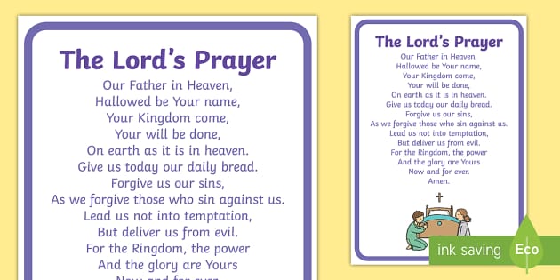 The Lord's Prayer Display Posters - Church, Christian, Lord's prayer ...