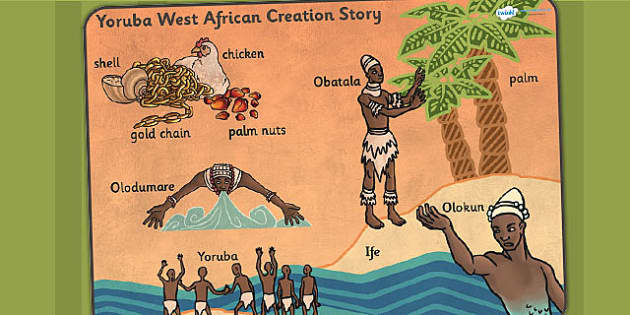 T2 H 4284 Yoruba Benin West African Creation Story Word Mat 
