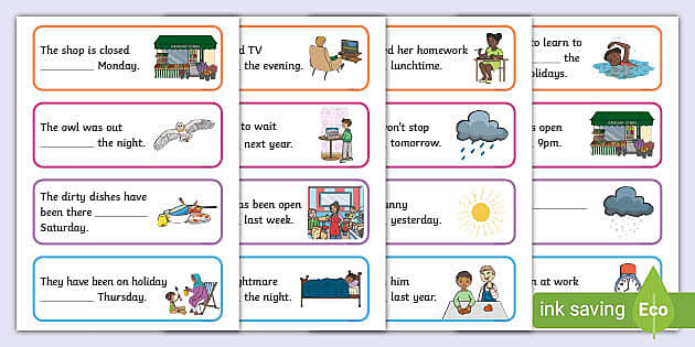 Prepositions of Time (at, in, on) · English grammar exercise