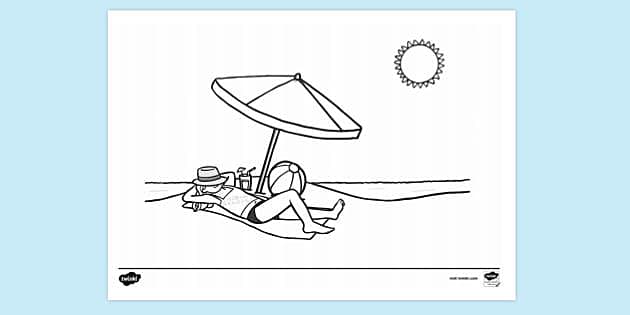 Free Fun In The Sun Colouring Page Colouring Sheets