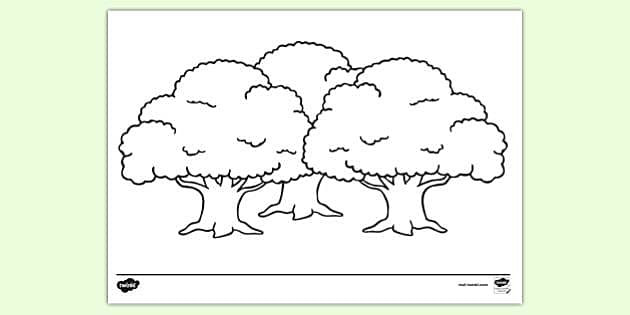 drawings of flowers  Cartoon trees, Tree drawing, Tree coloring page