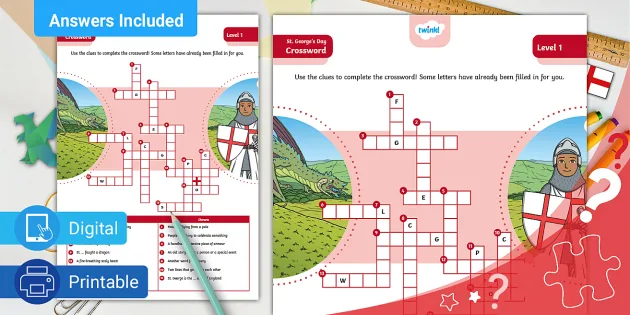St. George's Day Crossword - L2 - Kids - Twinkl Puzzled