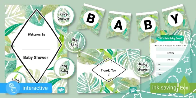 Botanical baby cheap shower invitations