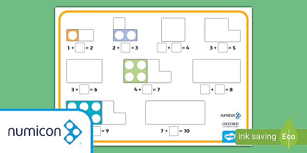 👉 Numicon Shapes Composition of Numbers to 10 Activity