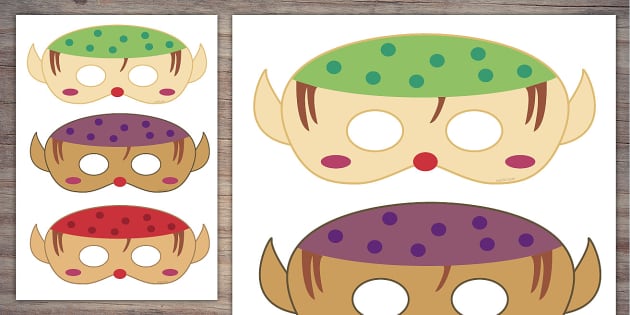 Elf Character Mask | Twinkl Party (teacher made) - Twinkl