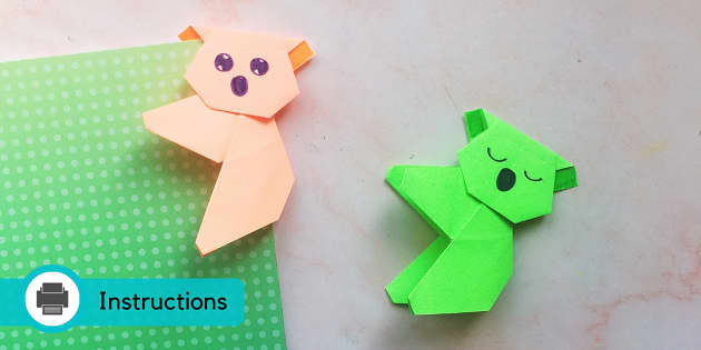 Origami Koala Bookmark Craft Instructions | Origami Instructions