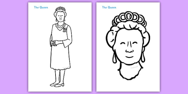 The Queen Colouring Poster - Queen, Elizabeth, royal, family