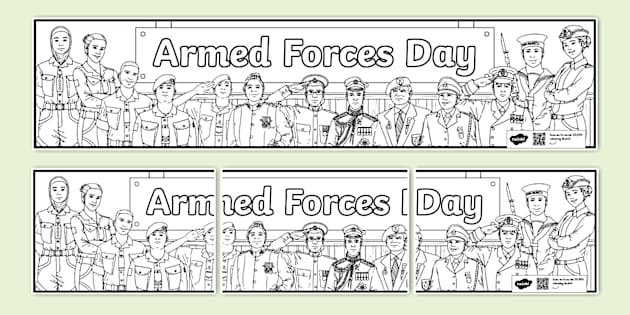 Armed Forces Day Colouring Display Banner (profesor hizo)