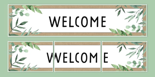 Muted Botanical Themed Welcome Display Banner - Twinkl