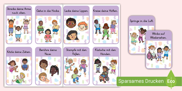 Bewegungskarten - Bild- und Wortkarten (teacher made)