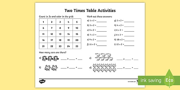 2 Times Table Educational Resources Twinkl USA Twinkl