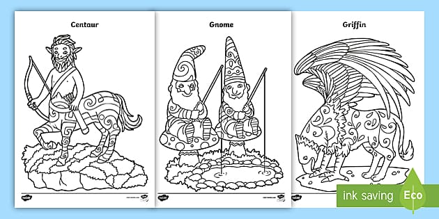 printable mythical creatures coloring pages